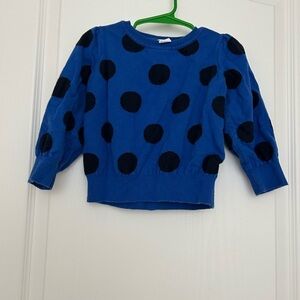 GAP Kids Blue and Black Polka Dot Sweater
